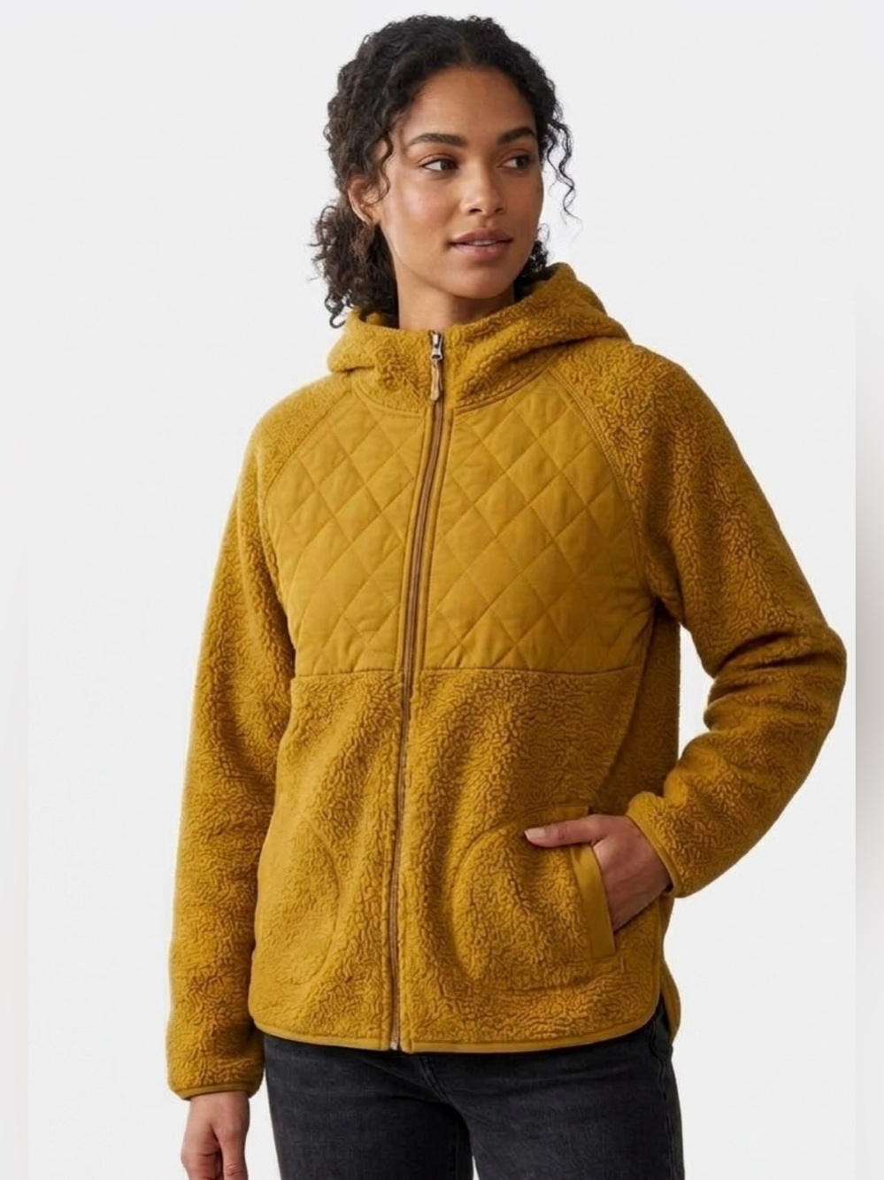 Tek Gear Quilted Sherpa Fleece Hoooded Jacket - X-Large